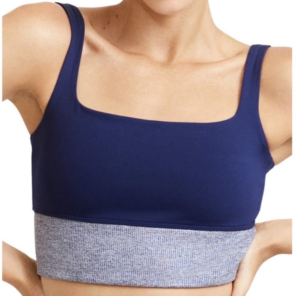 ELEVEN BY VENUS WILLIAMS K-SWISS ALL THAT SHIMMERS TANK CROP BRA ADMIRAL NAVY BL